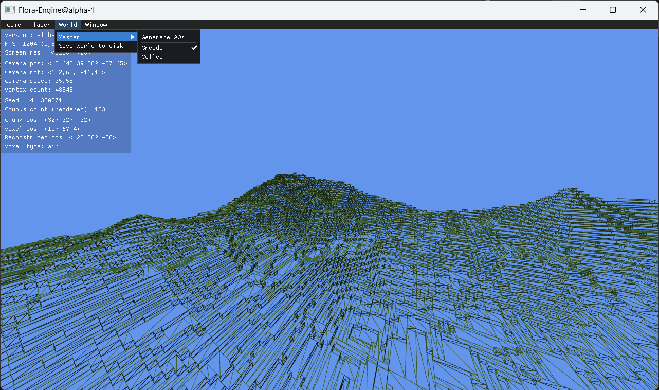 Terrain avec greedy meshing